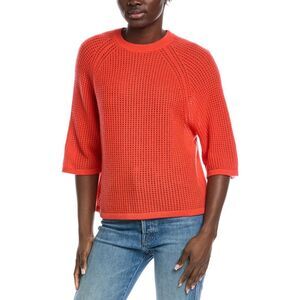 Autumn Cashmere Womens  Mesh Cashmere Sweater, Red